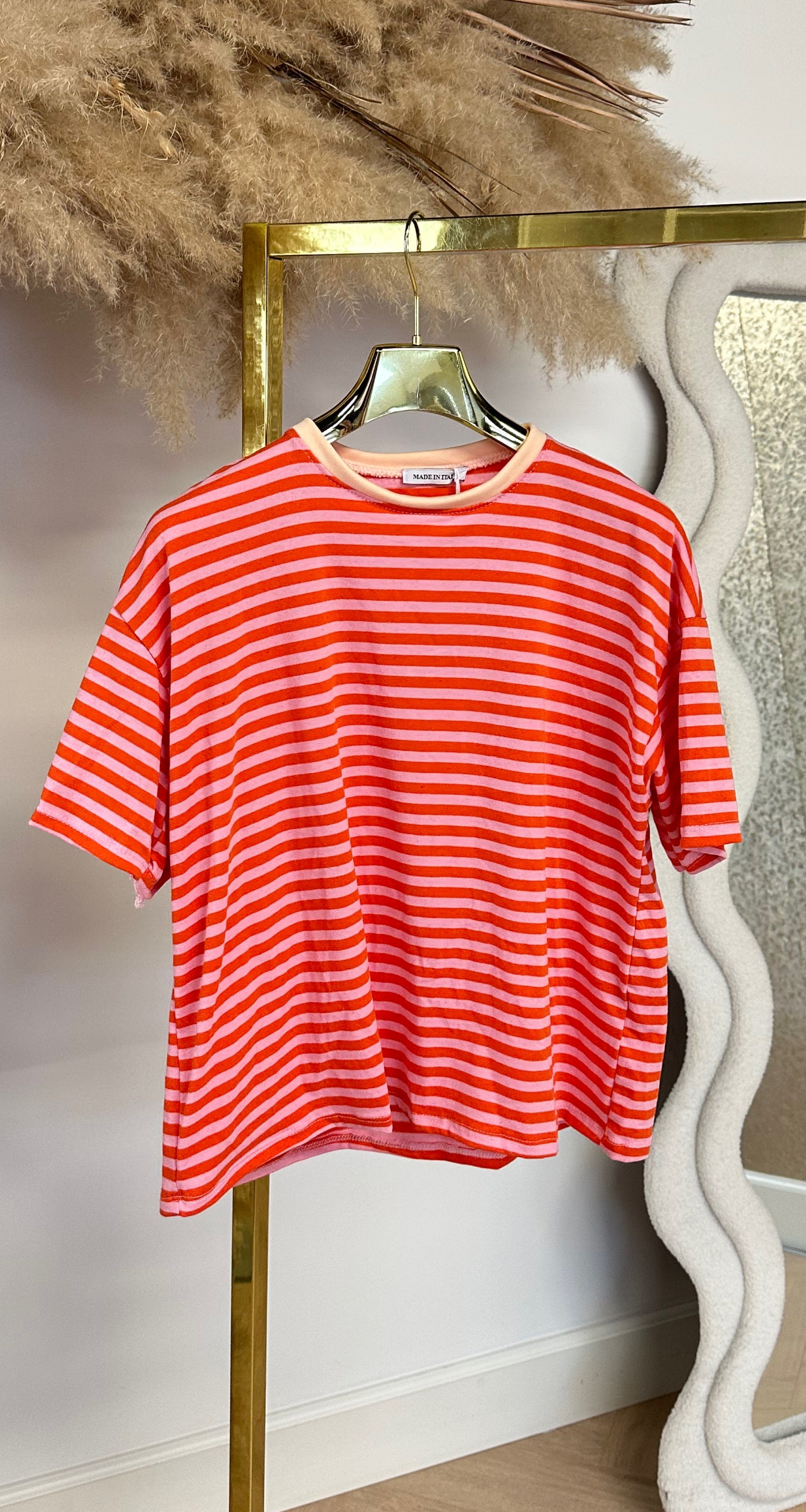 NENY STRIPE TOP ORANGE/PINK