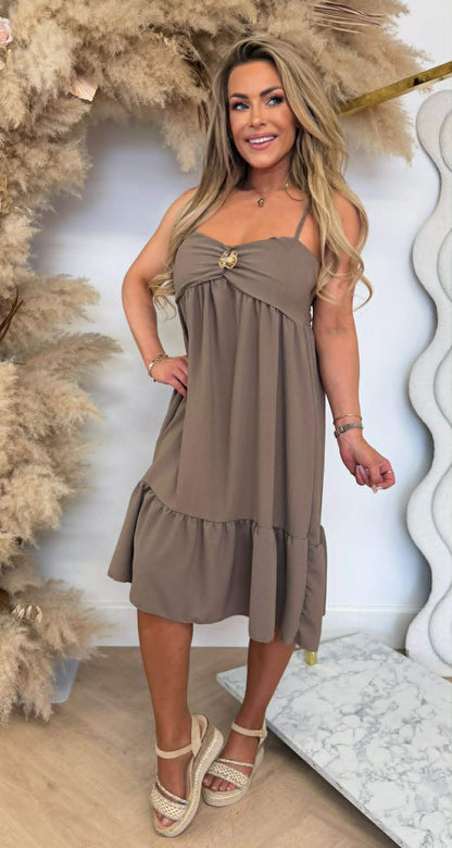 NEW COLLECTION VACATION DRESS TAUPE