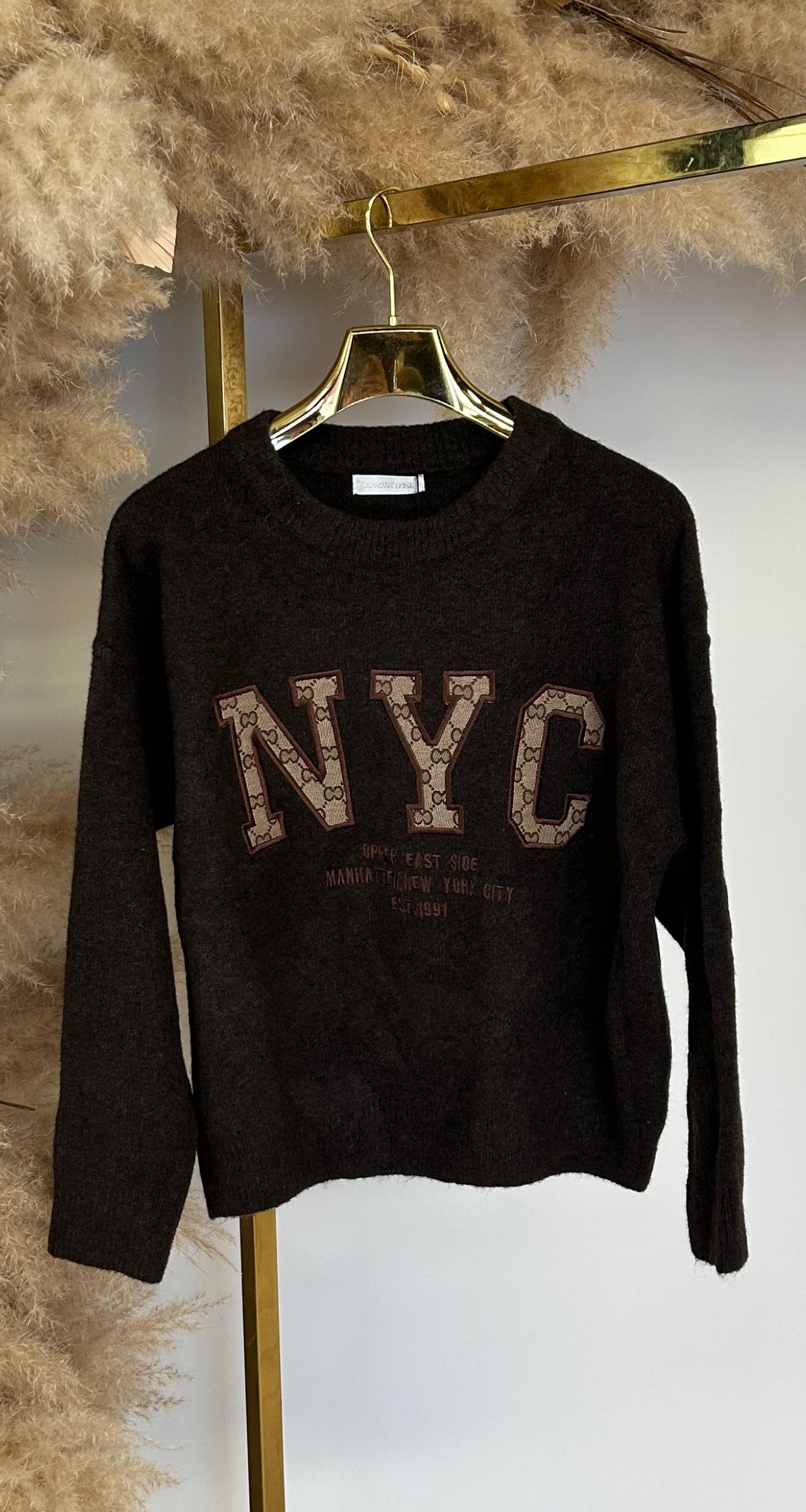 NYC GUC PRINT SWEAT AM775 CHOCO