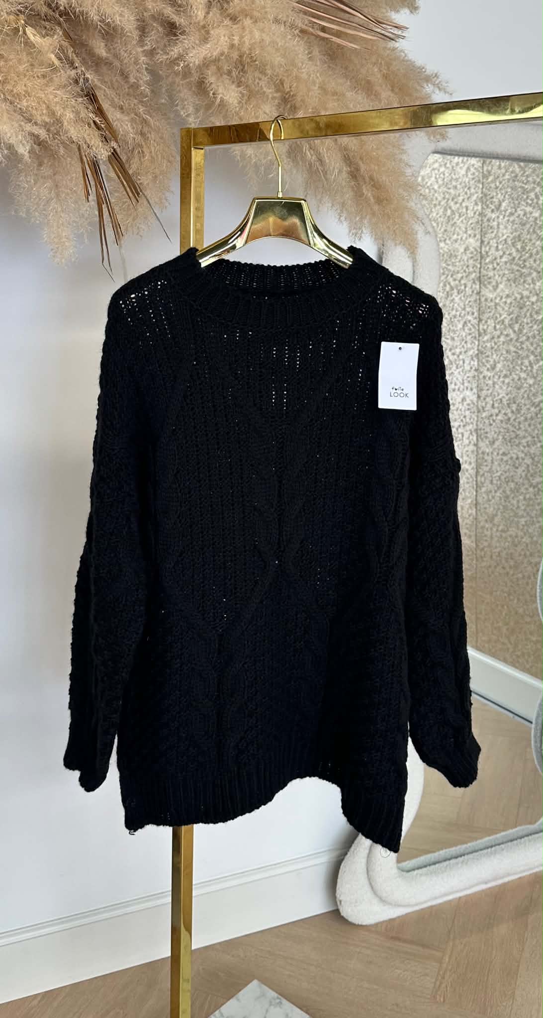 OVERSIZED KNITTED SWEAT BLACK