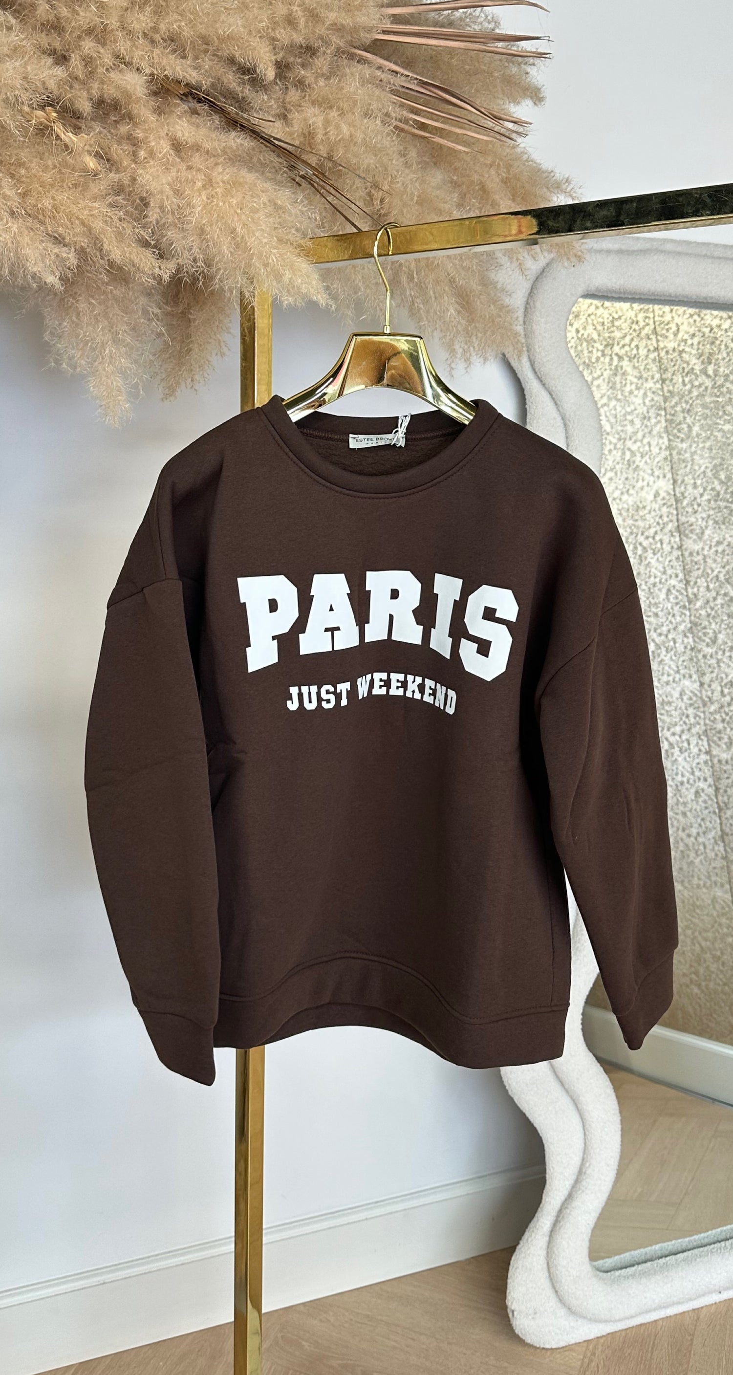 PARIS JUST WEEKEND FLEECE SWEAT BROWN