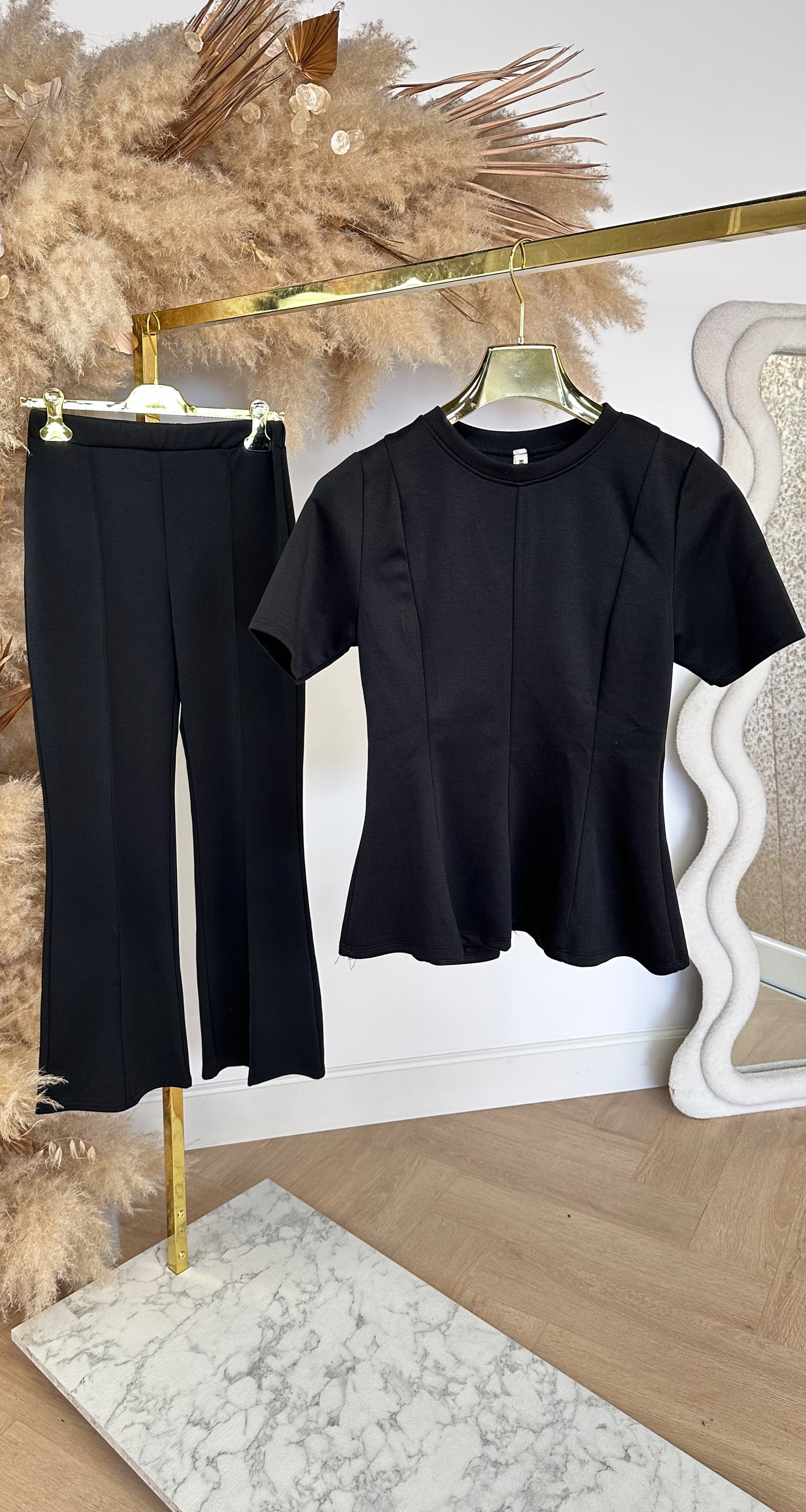 PEPLUM SET BLACK