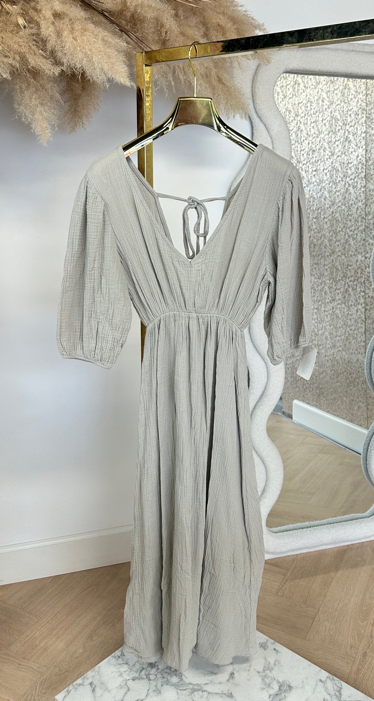 PROMISE COTTON MAXI DRESS BEIGE