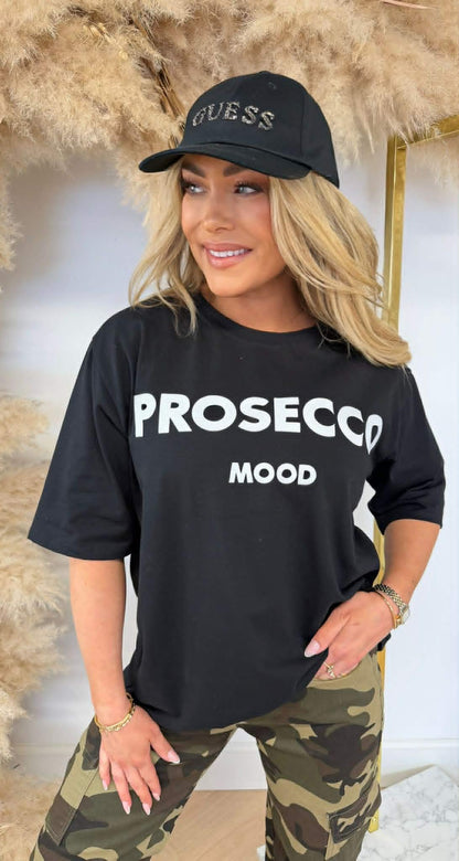 PROSECCO MOOD TEE 2206 BLACK