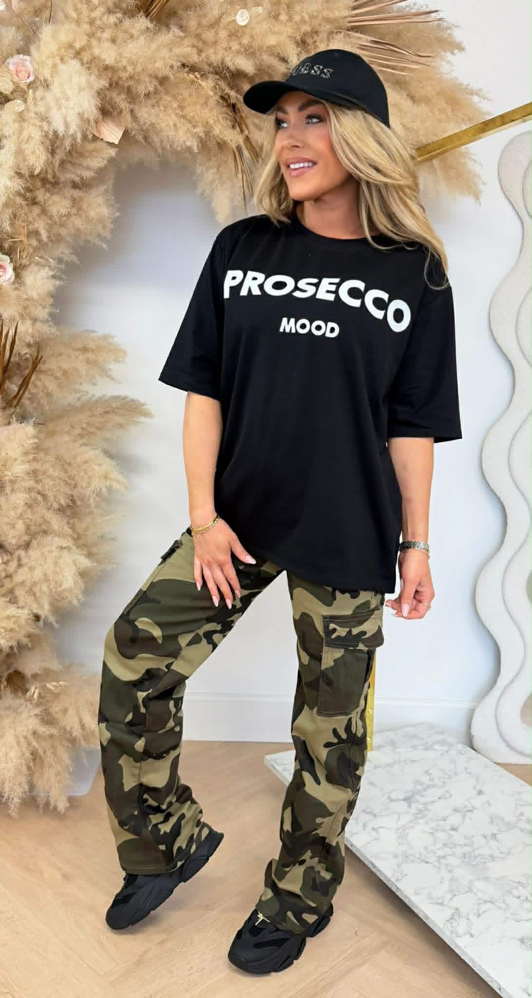 PROSECCO MOOD TEE 2206 BLACK