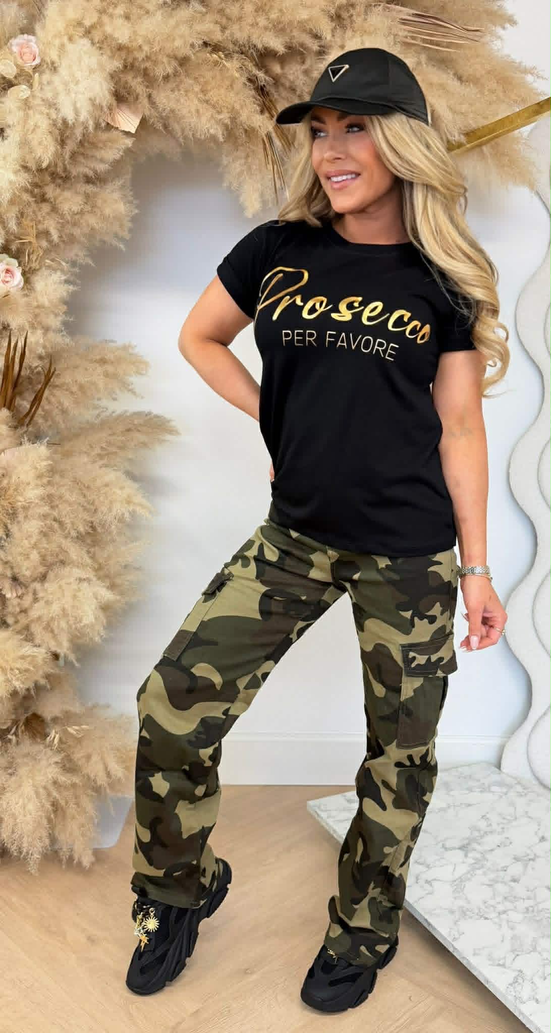 PROSECCO PER FAVORE GOLD TEE 9755 BLACK