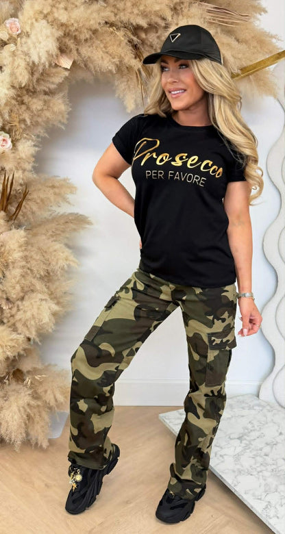 PROSECCO PER FAVORE GOLD TEE 9755 BLACK
