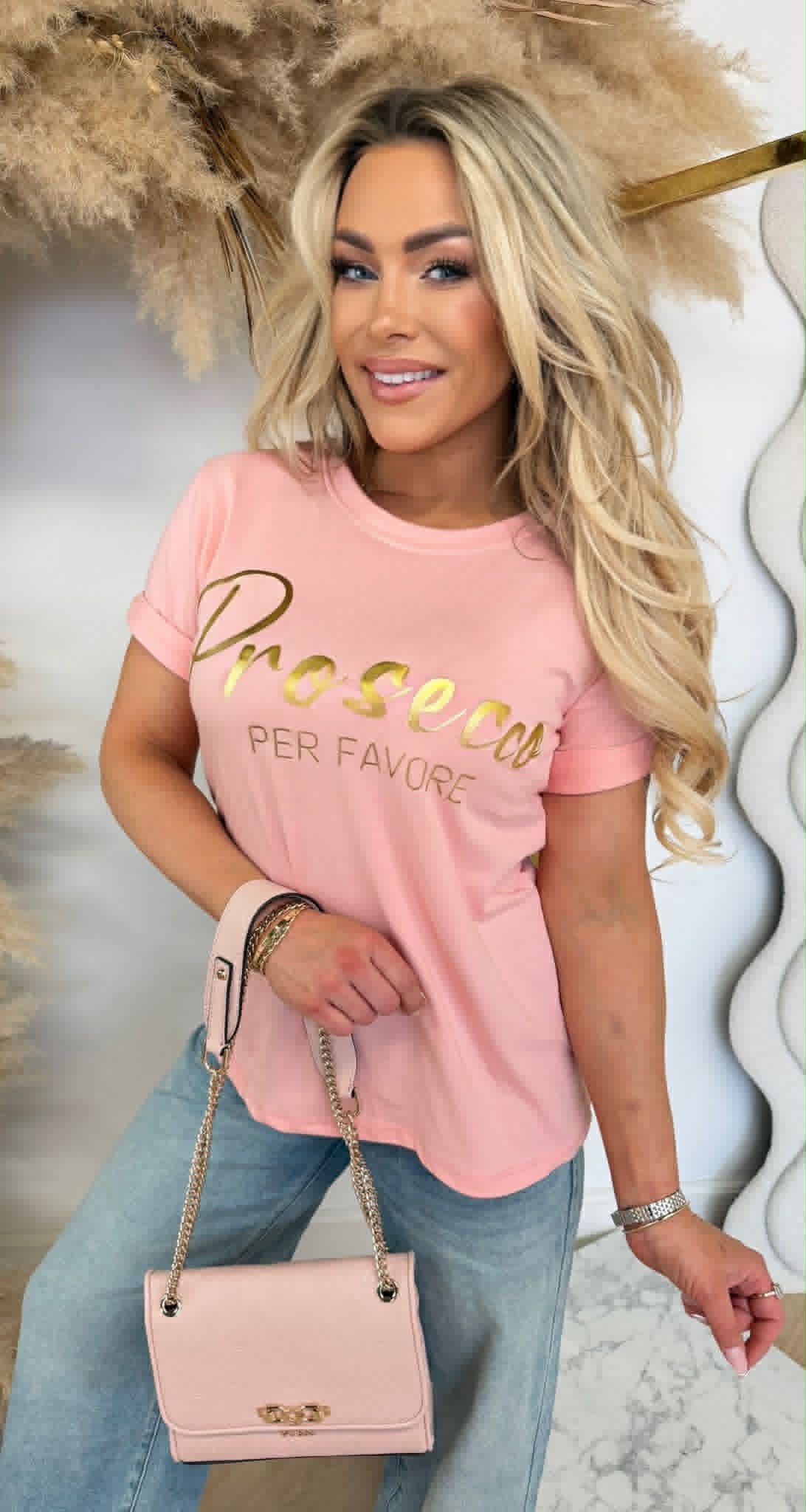 PROSECCO PER FAVORE GOLD TEE 9755 PINK