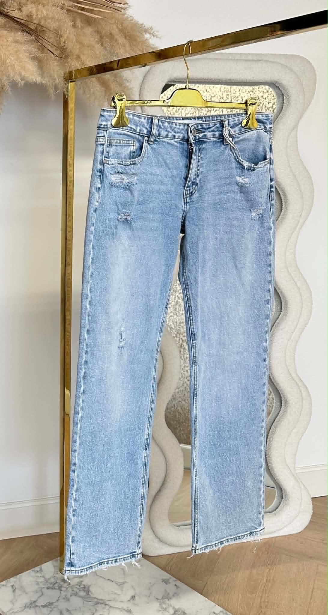 QUEEN OF HEARTS STRAIGHT LEG JEANS 3655-3 LIGHTDENIM