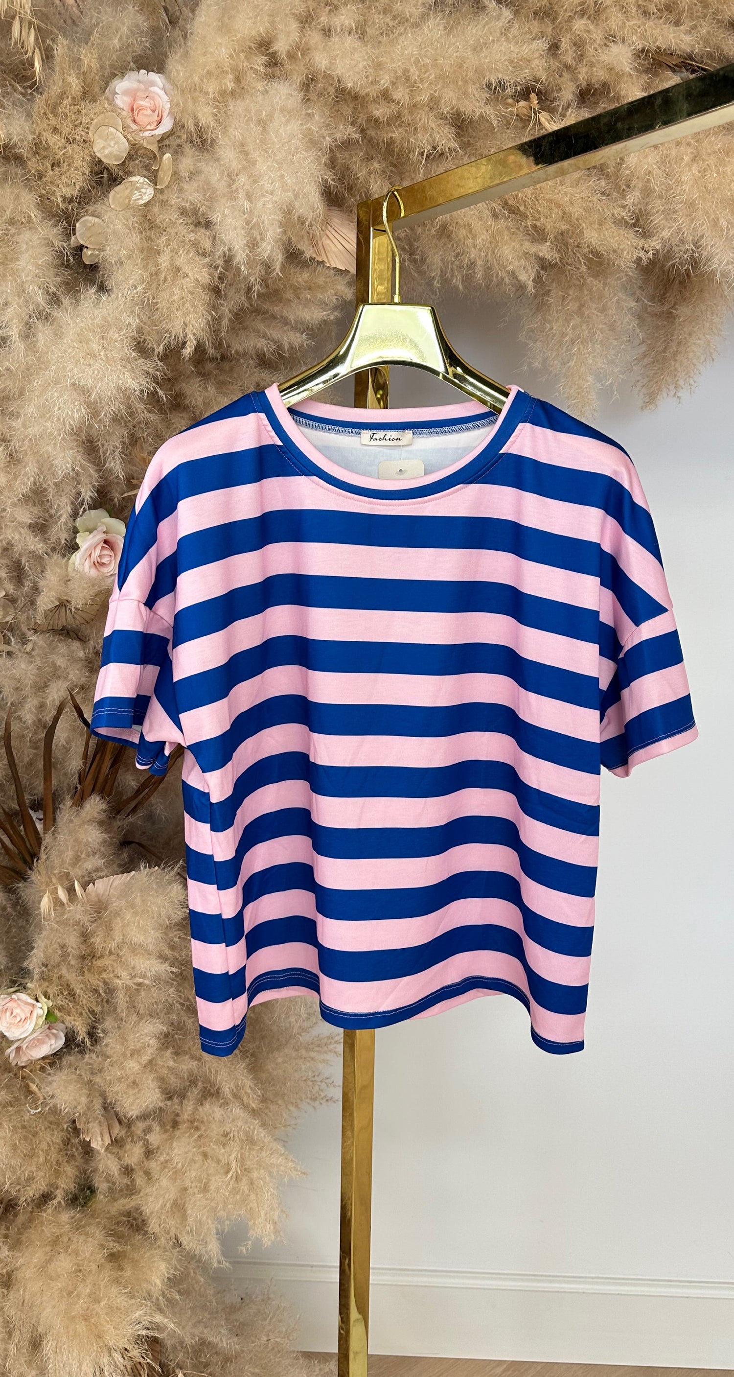 RENEE STRIPE TOP KOBALT/PINK