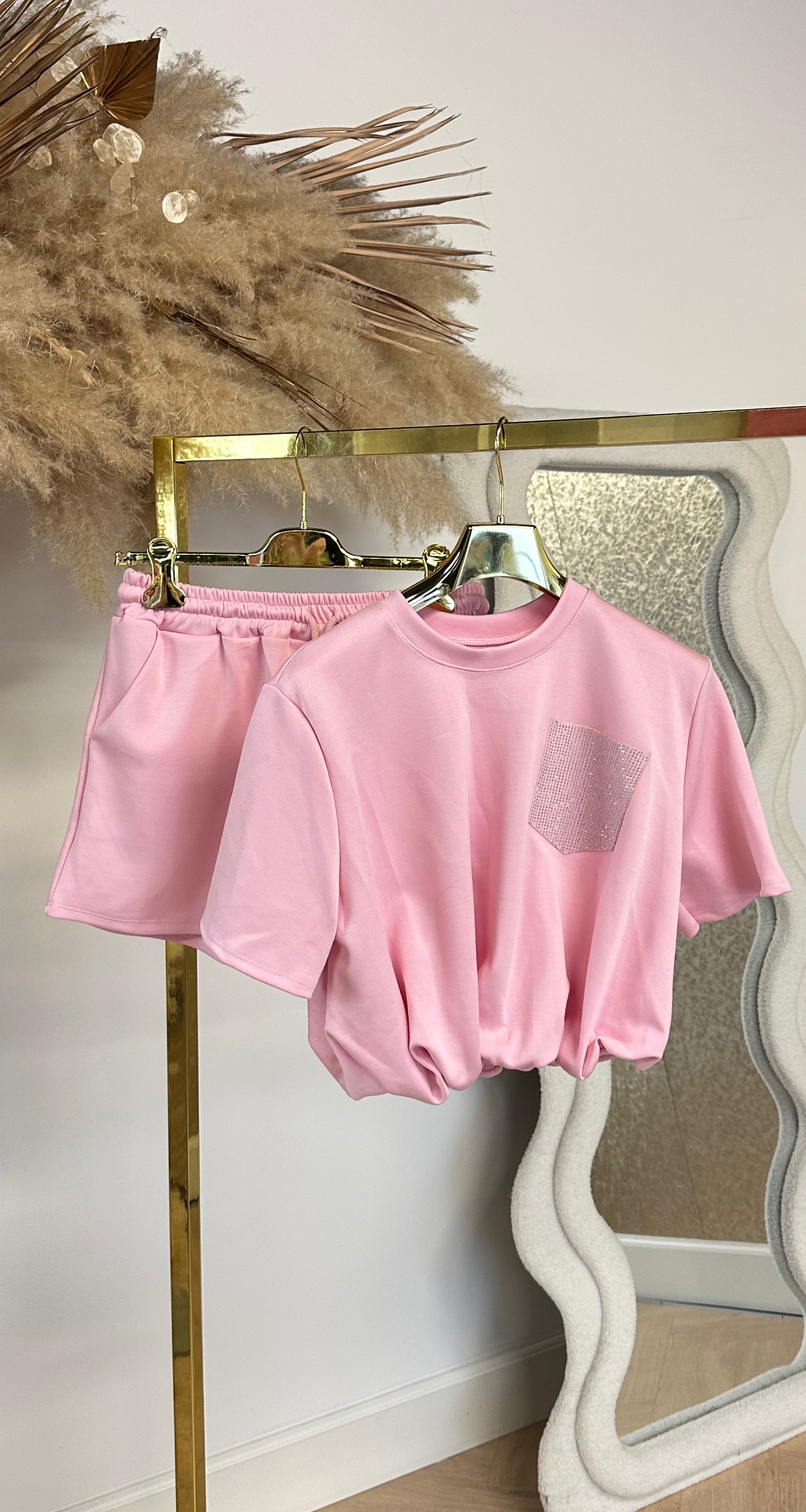 SELIN CROPPED POCKET SET PINK