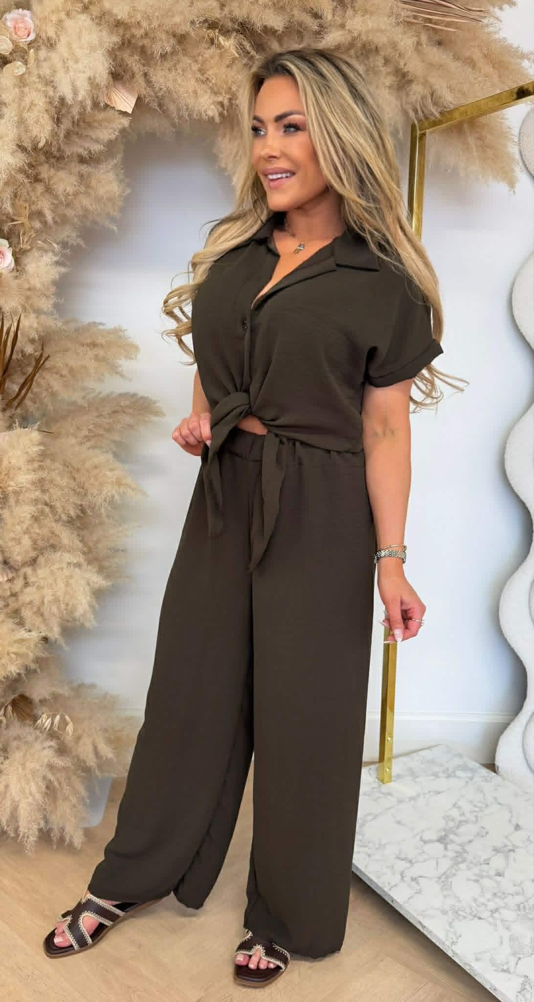 SIMPLE CLASSY CO-ORD SET CHOCO