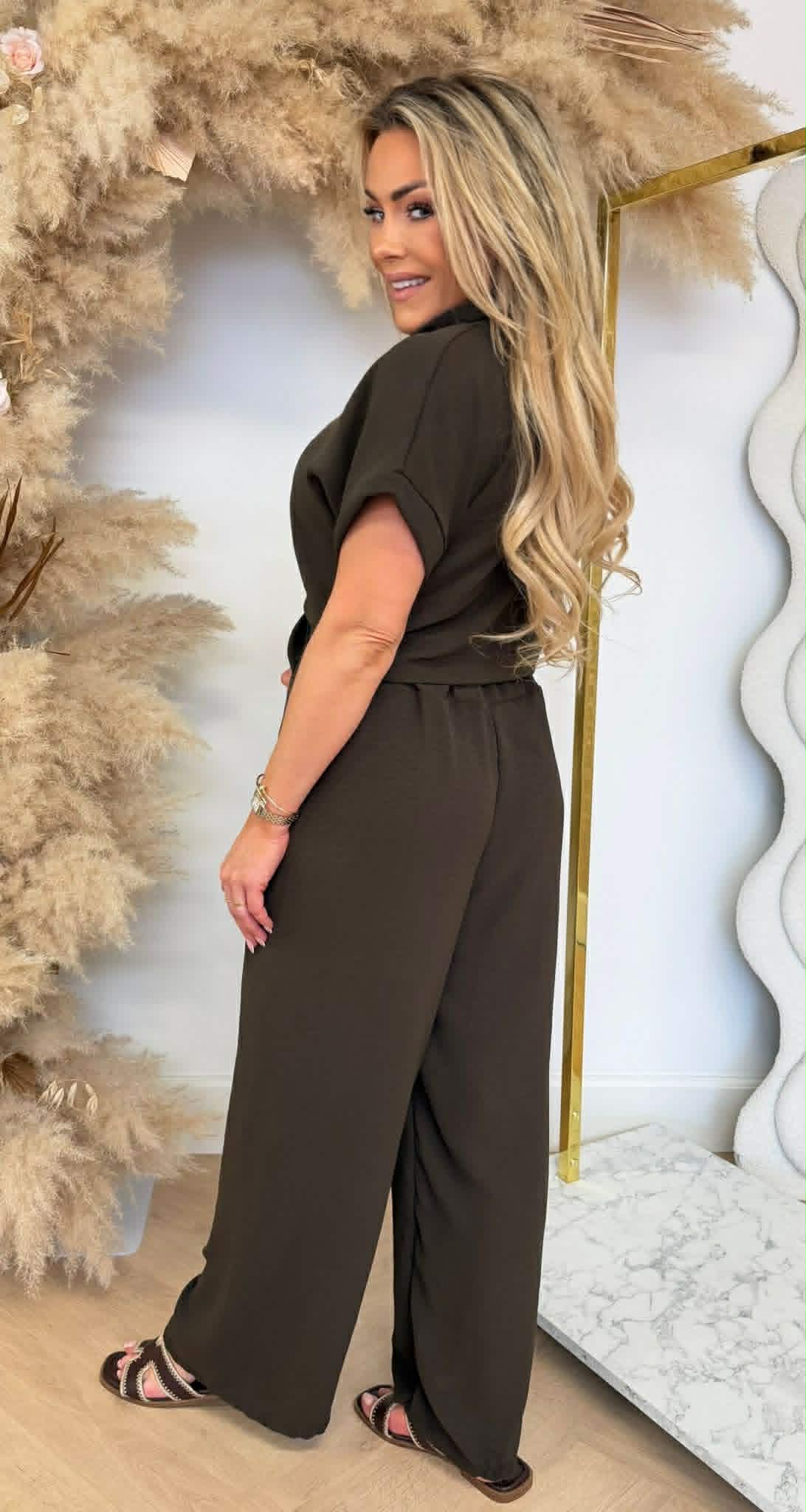 SIMPLE CLASSY CO-ORD SET CHOCO