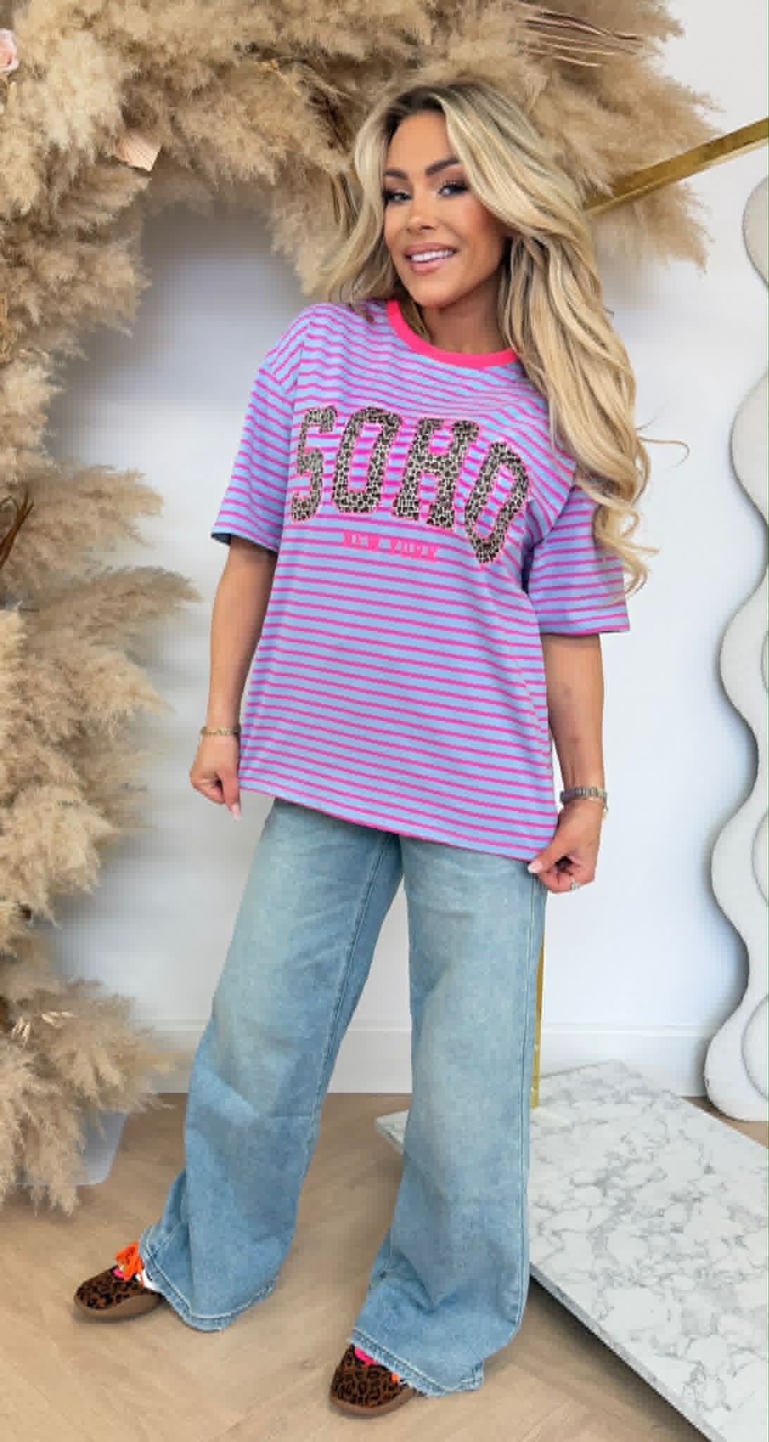 SOHO LEO STRIPE TEE 00196-2 BLUE