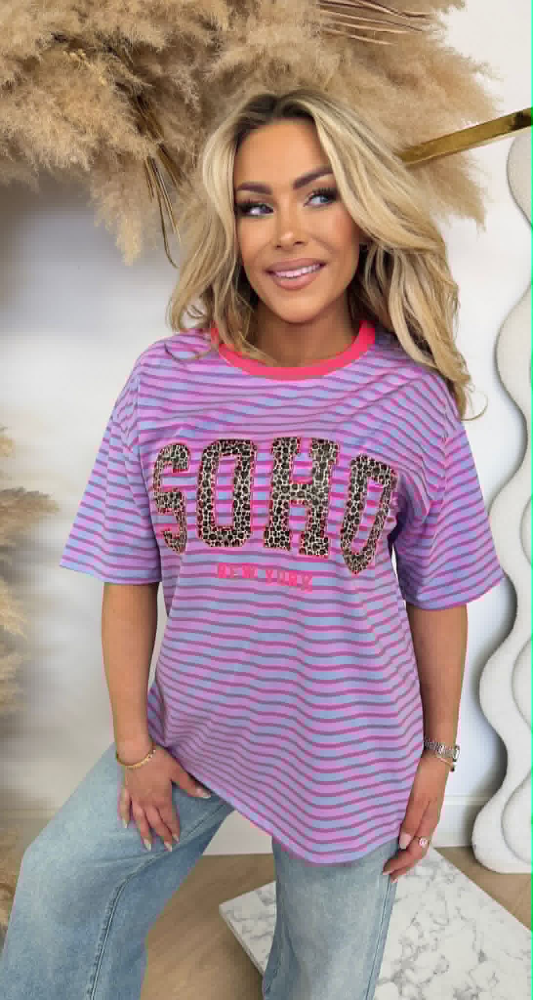 SOHO LEO STRIPE TEE 00196-2 BLUE