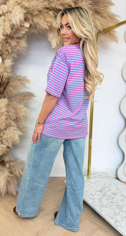 SOHO LEO STRIPE TEE 00196-2 BLUE