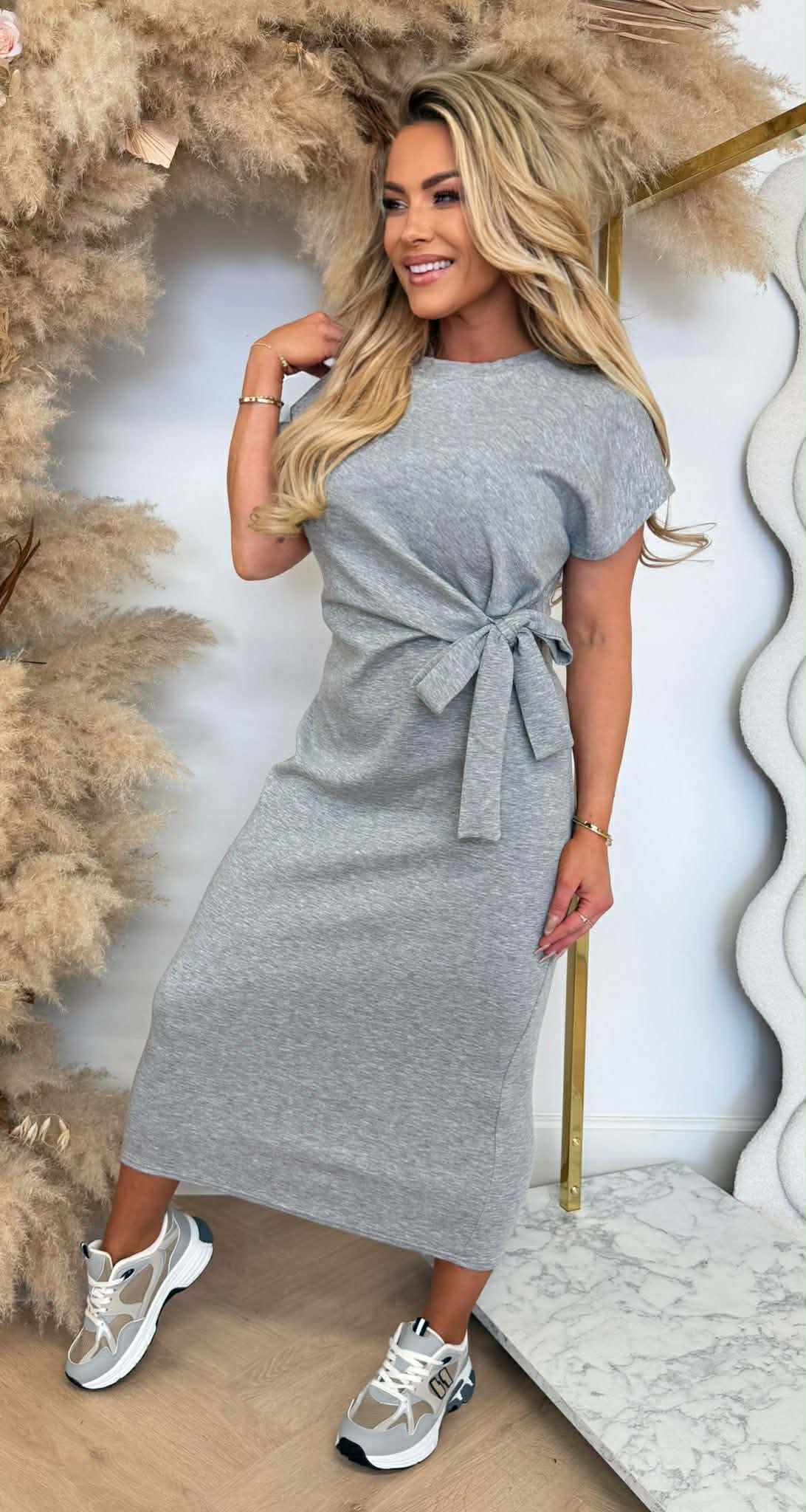 STRIKKY Langes Kleid Hellrosa