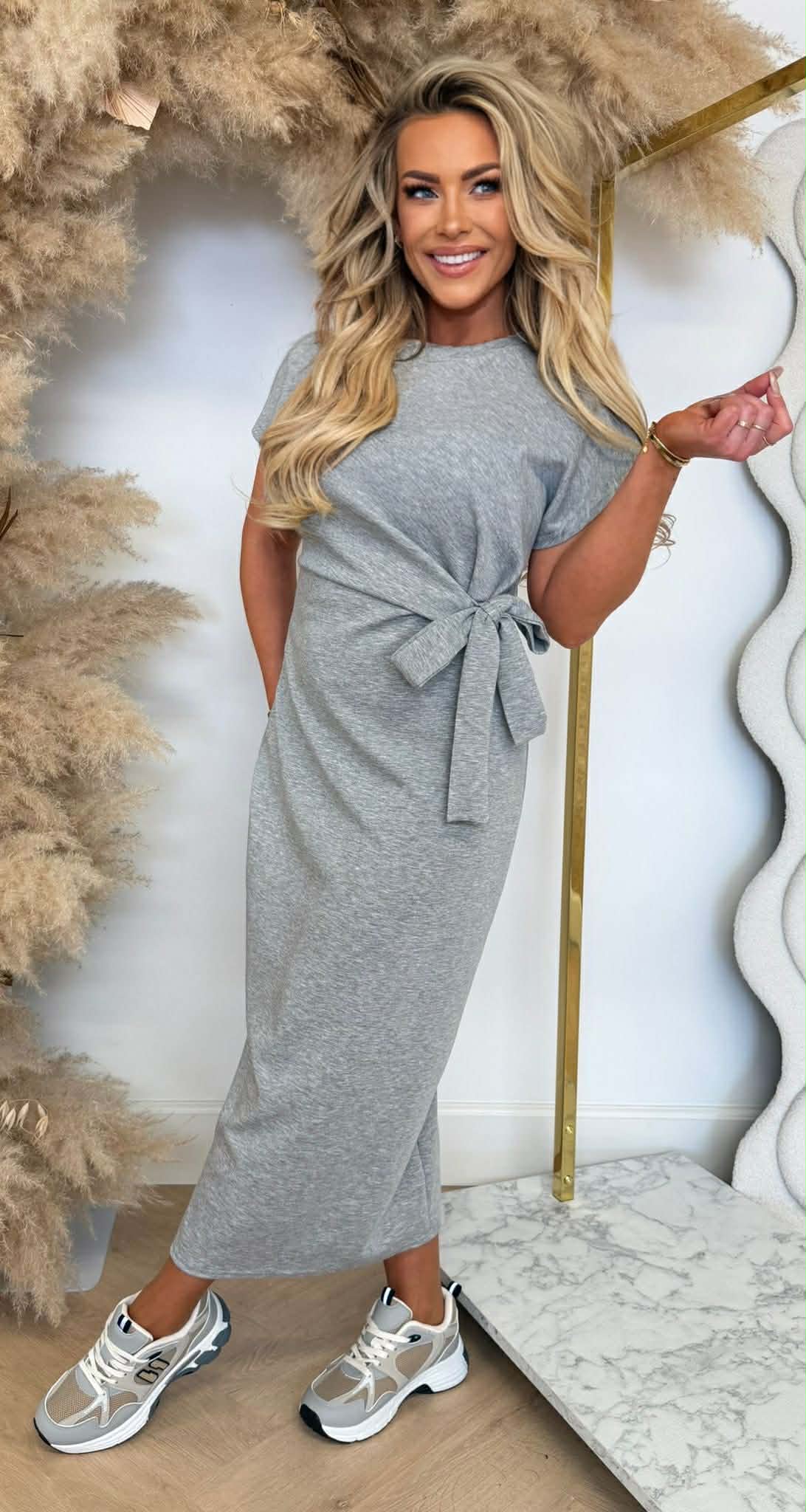 STRIKKY Langes Kleid Hellrosa