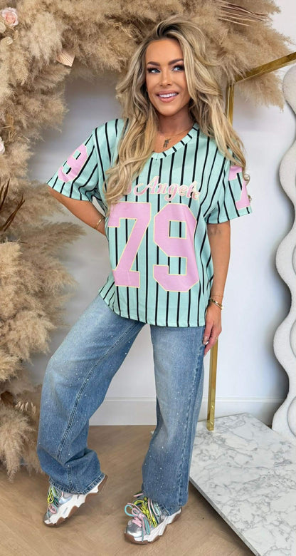 STRIPE V LA SHIRT MINT