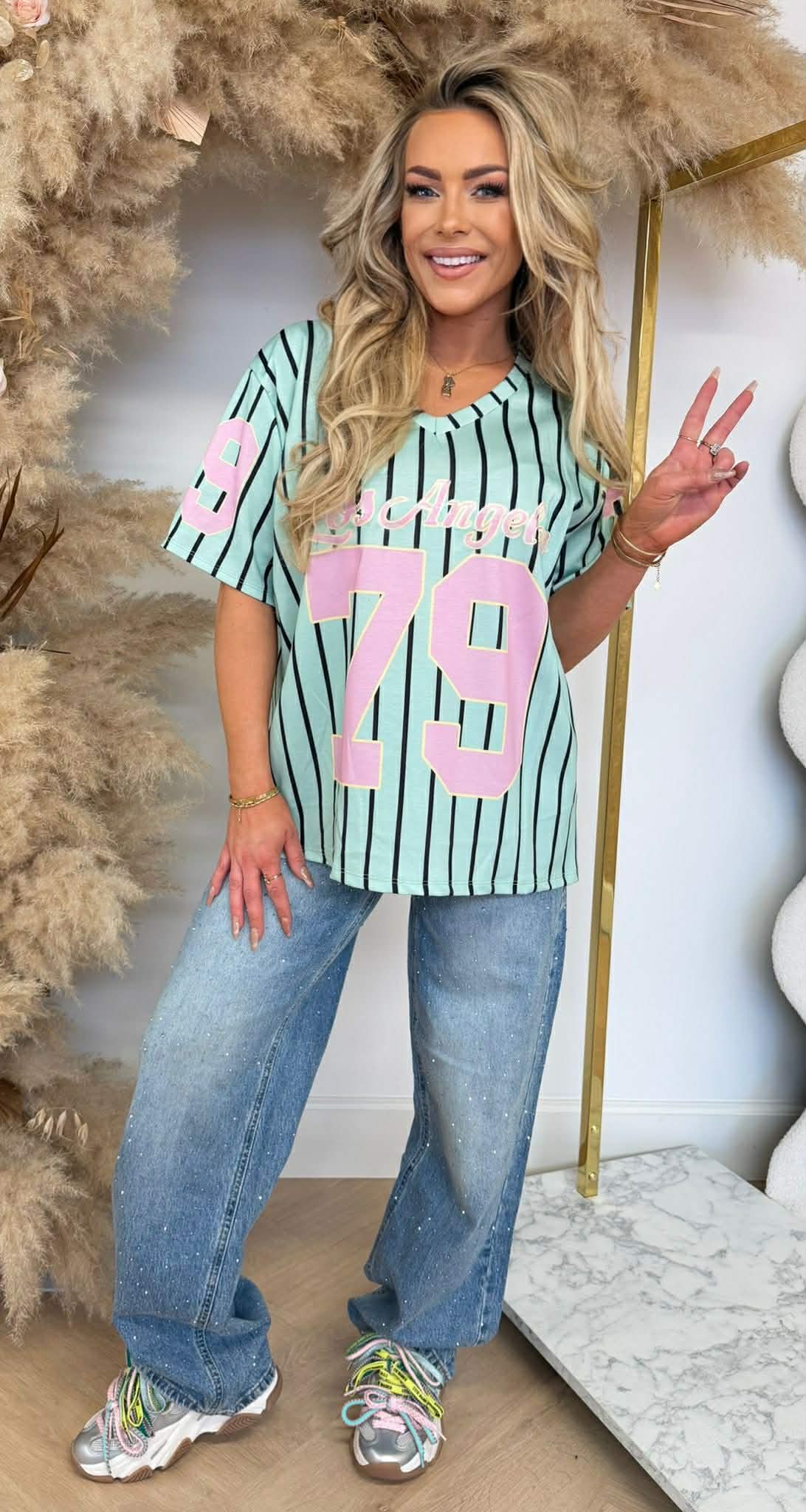 STRIPE V LA SHIRT MINT
