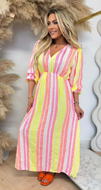 SYLVIE COTTON PRINTY DRESS OFFWHITE