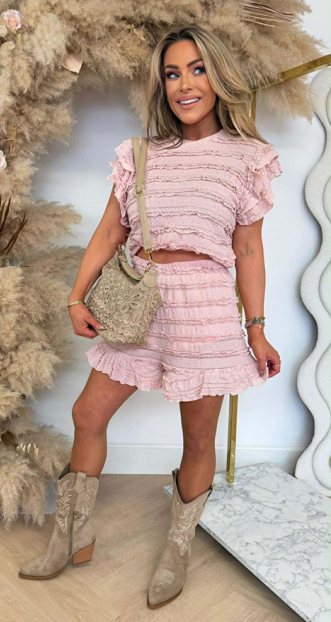 VENES RUFFLY SET 2126 PINK