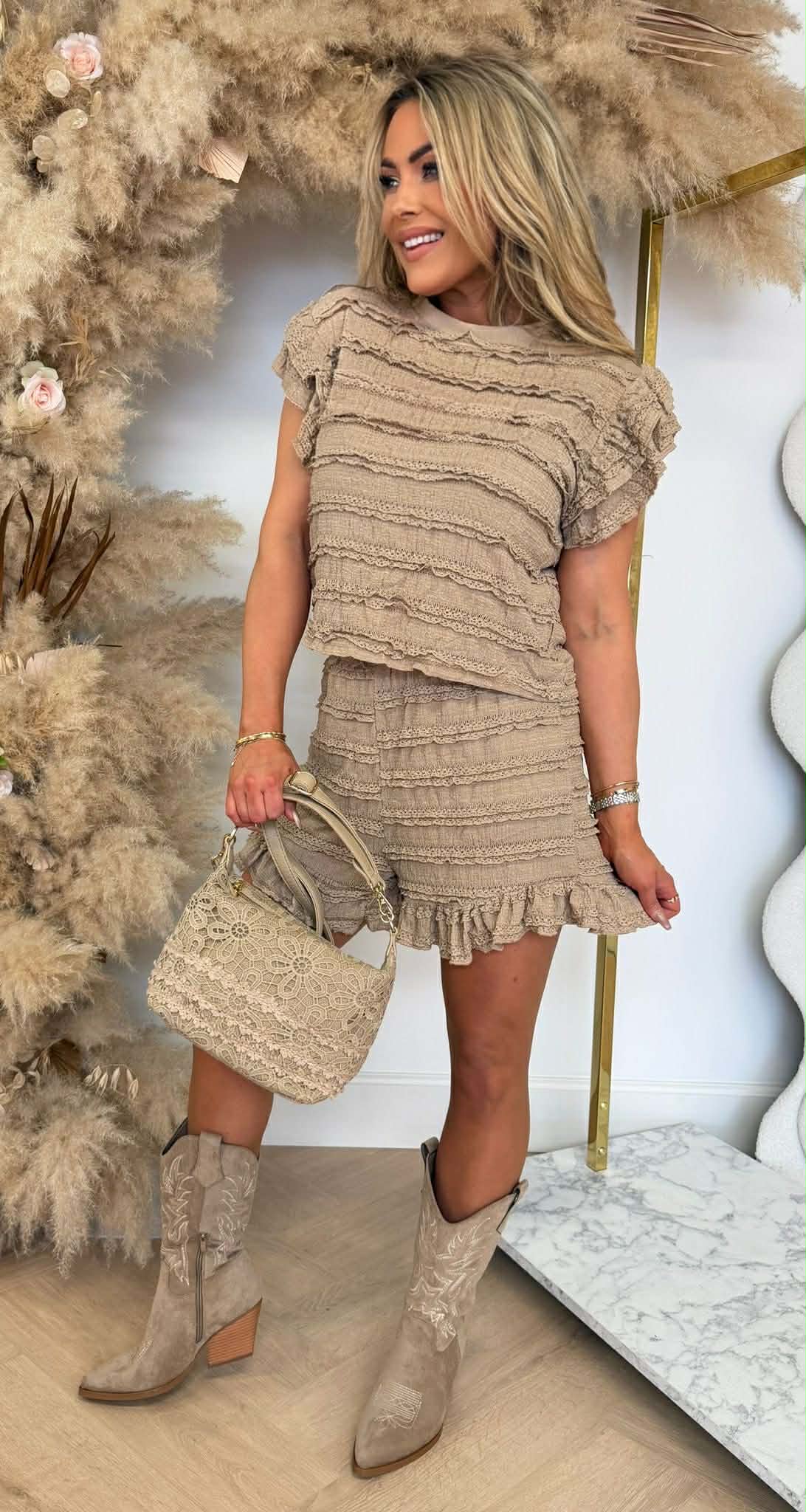 VENES RUFFLY SET 2126 TAUPE