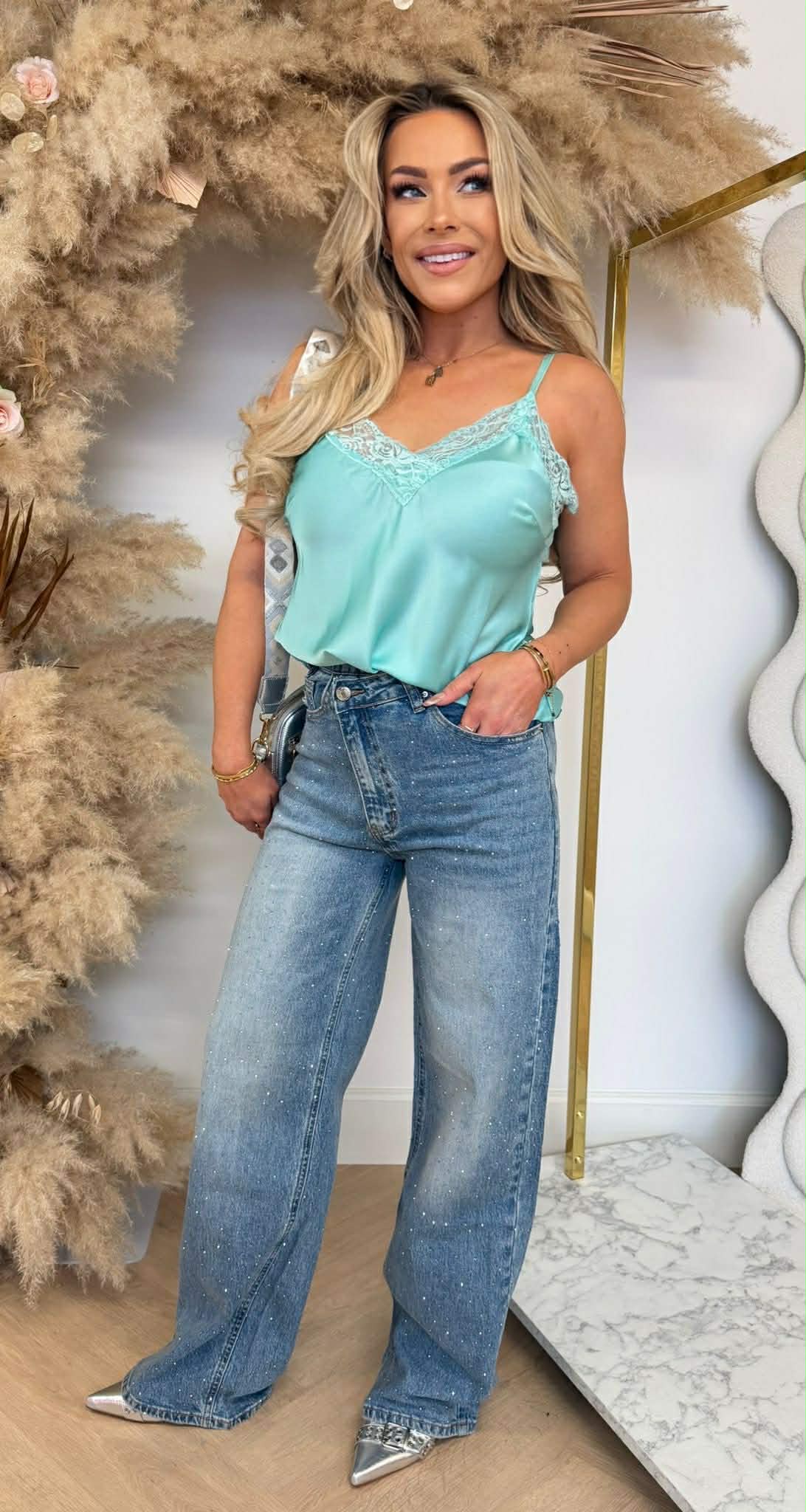 VENESSA LACE TOPJE 8083 *H* AQUA