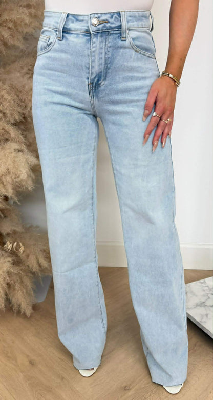 WIDE LEG MIDE RISE JEANS 1074 LIGHTDENIM