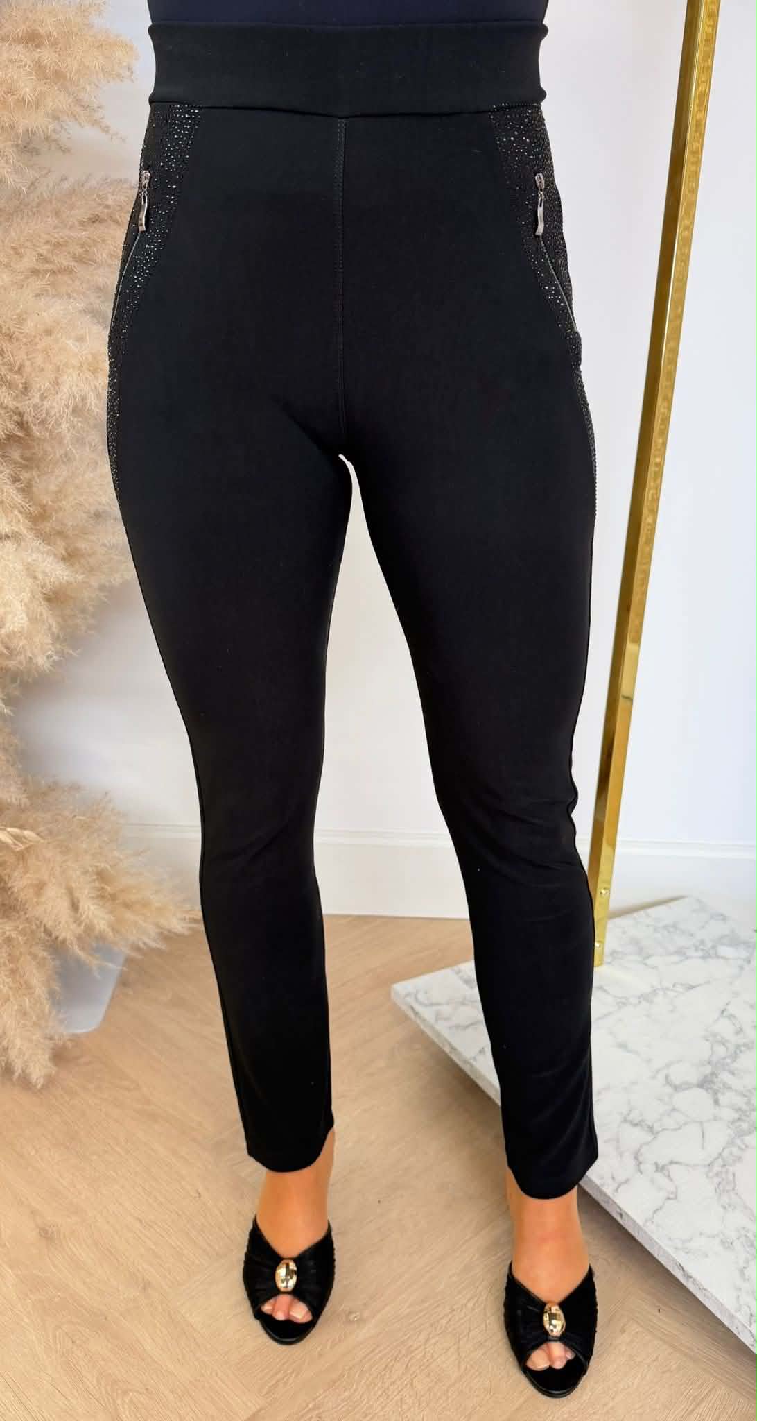 ZIP SPARKLING TREGGING 8527 BLACK