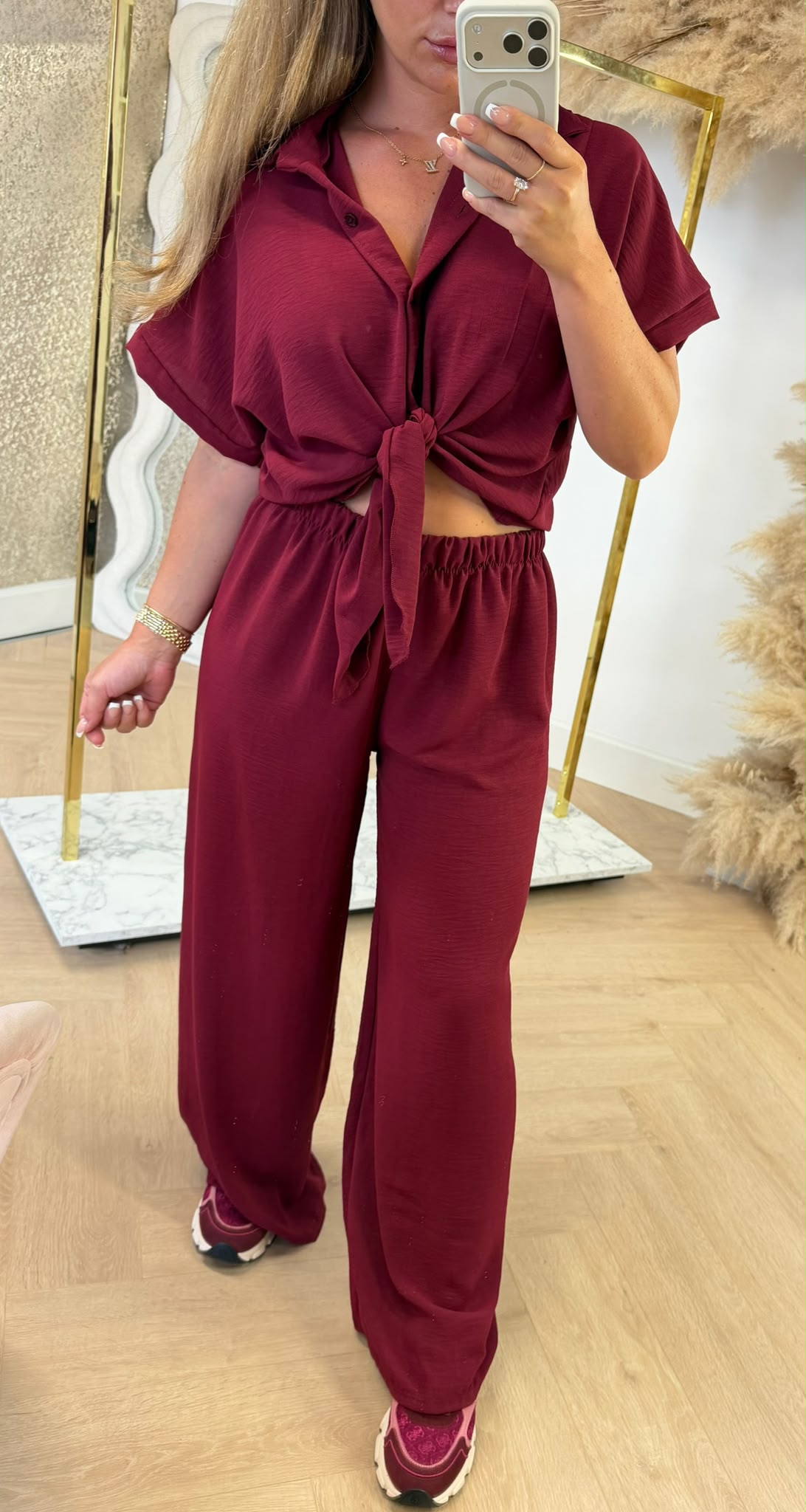 SIMPLE CLASSY CO-ORD SET BORDEAUX