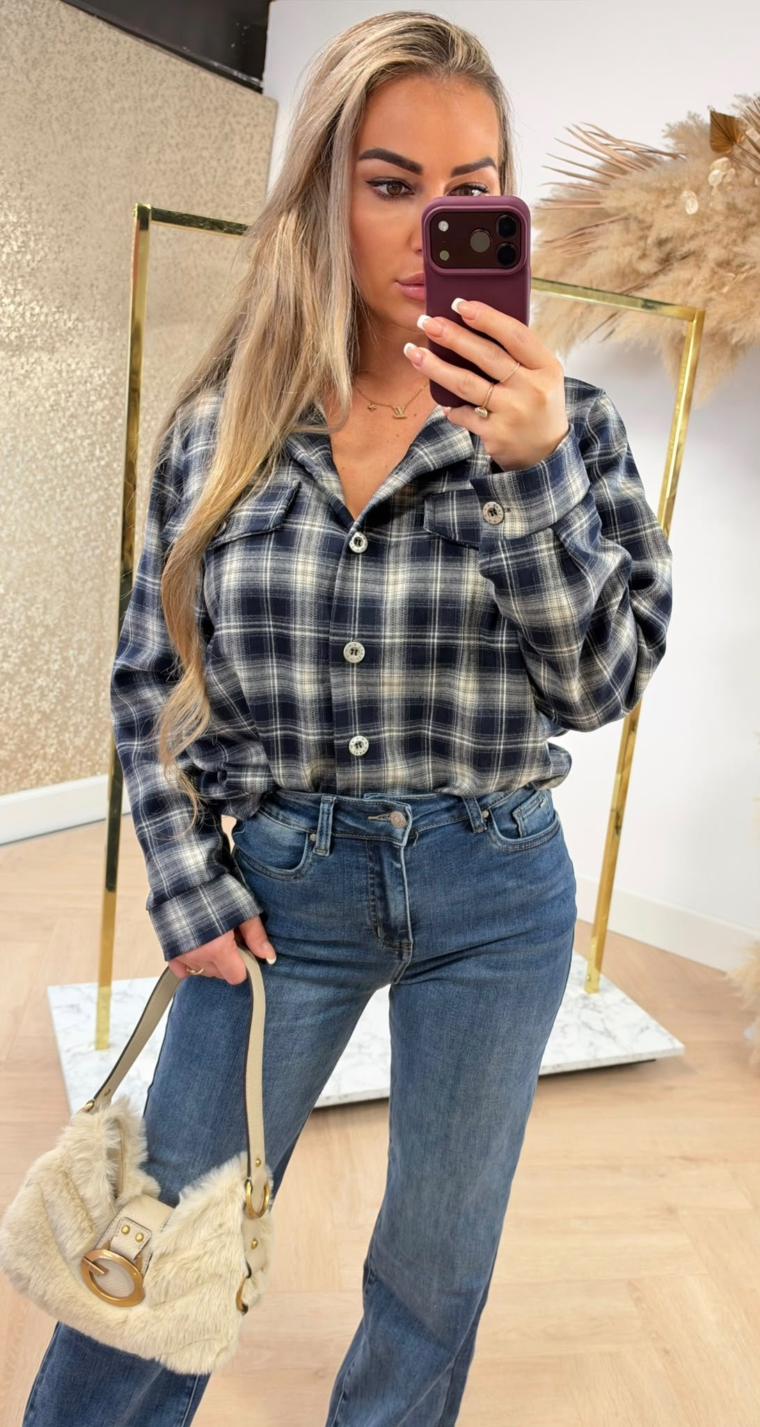 MARLY RUIT BLOUSE NAVY