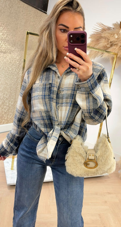 RENEE PRINT SOFT BLOUSE NAVY