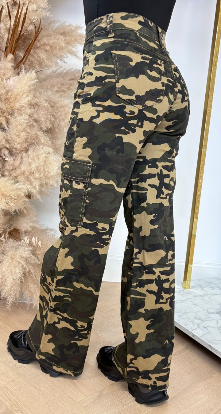 ARMY CAMO CARGO PANTS 871 GREEN