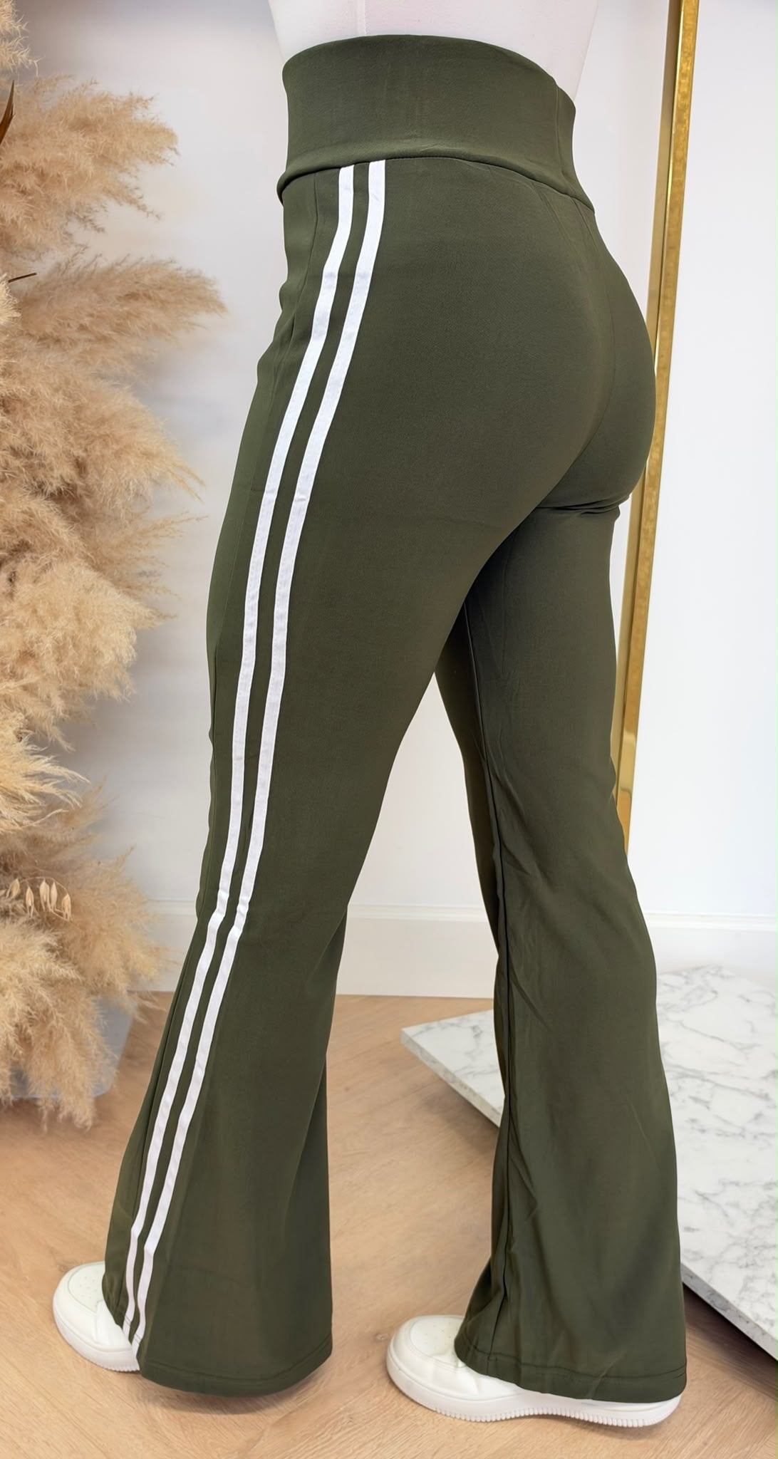 STRIPPY FLAIR PANTS 1656 ARMYGREEN