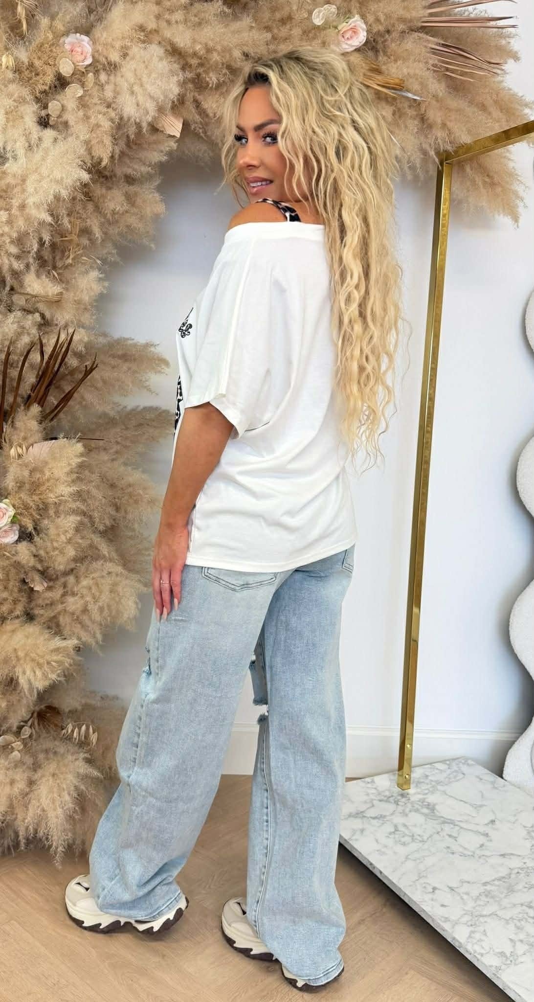 ANOUK LE LÉOPARD 23 T-SHIRT BLANC CASSÉ
