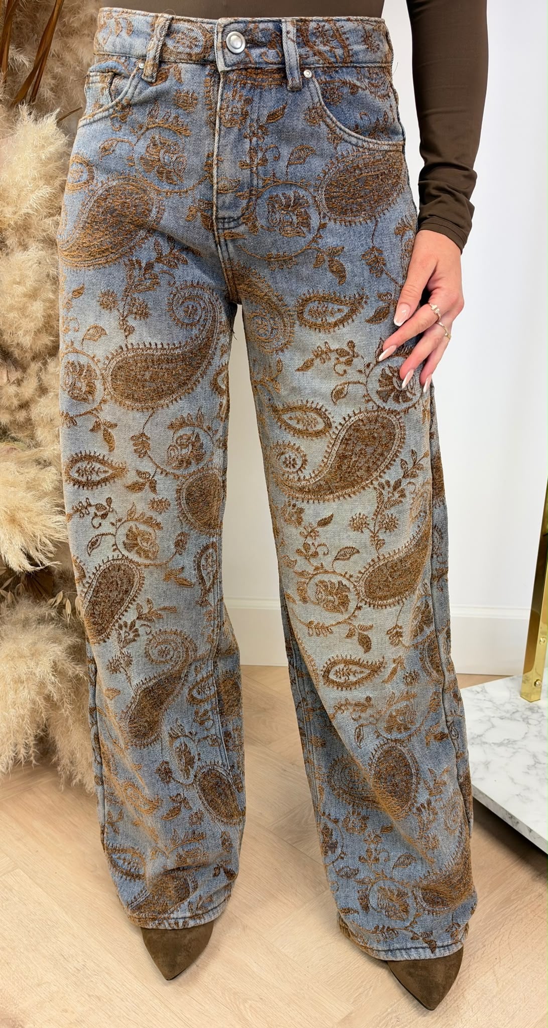 PAISLEY PARIS PRINT JEANS W002 BLUE/BROWN