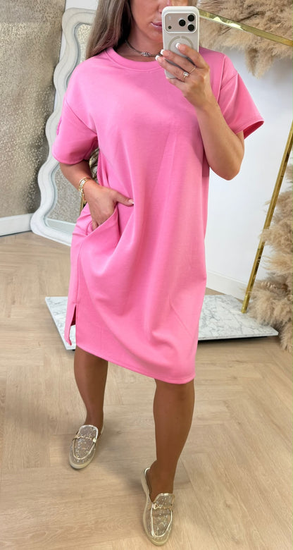 LONG PERFECT EMBLEEM DRESS SWEETPINK