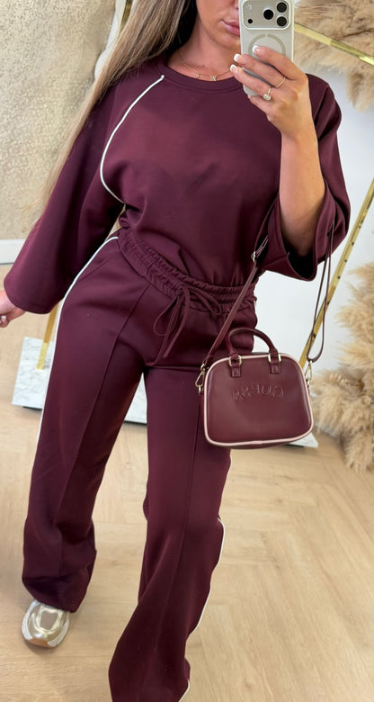 NEW COLLECTION STRIPE SET BORDEAUX