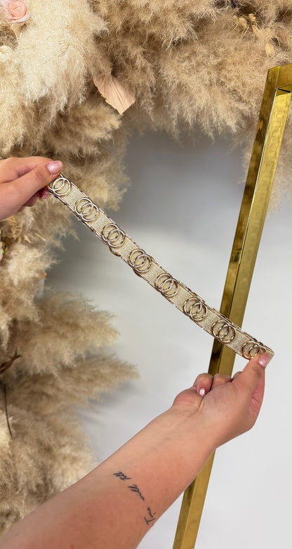 ALL OVER CIRCEL ELASTICK BELT 721C GOLD