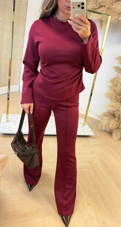 PAMMY FITTED LONGSLEEVE SET BORDEAUX