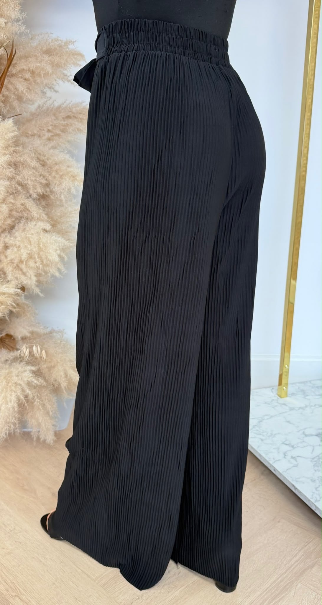 PLISSE KNOOP PANTS 5028 BLACK