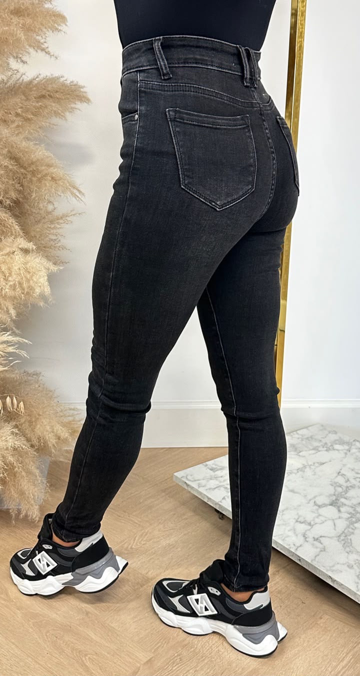 MID WAIST SLIM JEANS 7001-8 BLACK