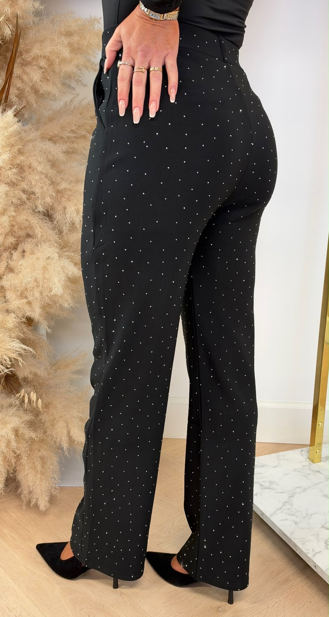 ALL OVER SPARKLE SOFT PANTS 1969 BLACK