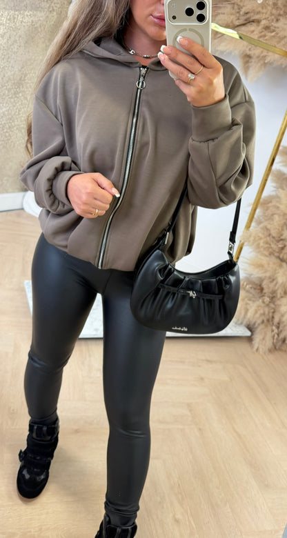 ZIPPY CAPUCHON VEST TAUPE