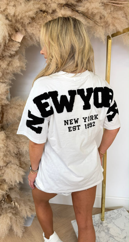 NEW YORK TEDDY TEXT T-SHIRT 7191 PINK