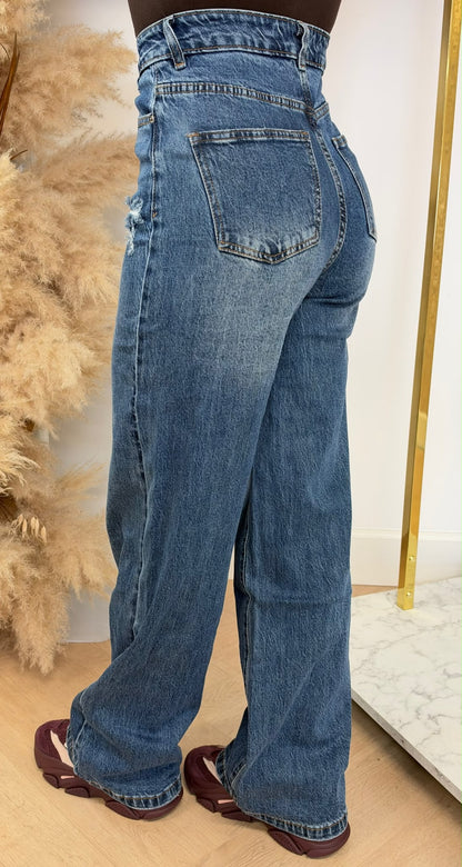 DAD FIT EXTRA HIGH WAIST JEANS 6195-6 DENIMBLUE