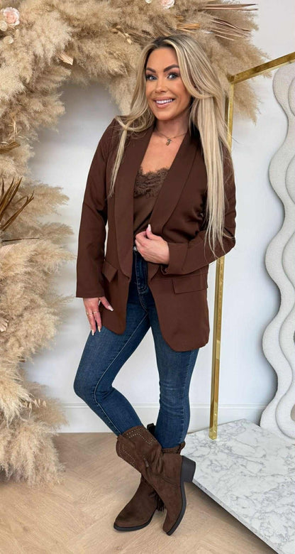 BASIC BLAZER CHOCO