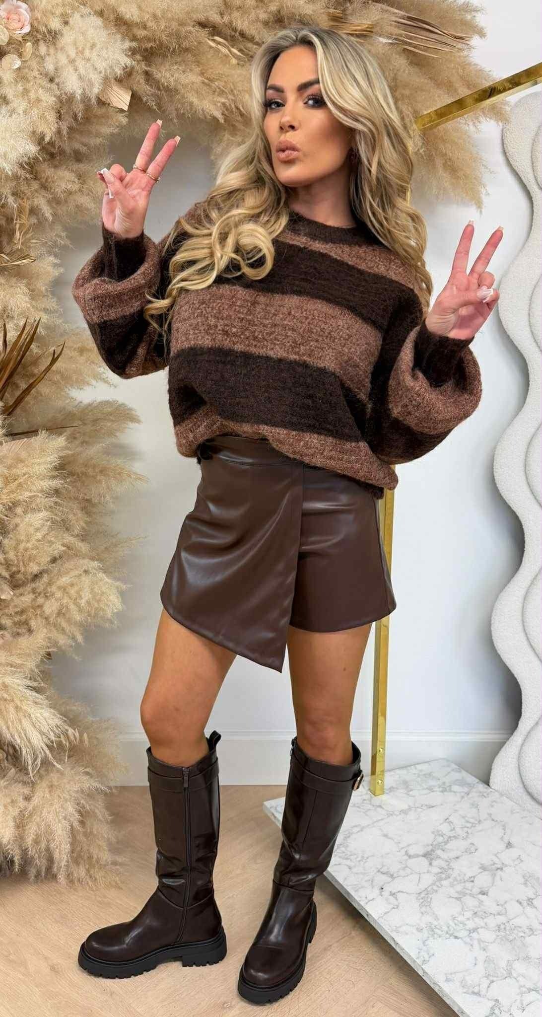 SWEAT BASIC RAYURES 1867 CHOCO