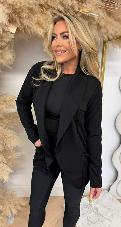 BASIC CARDIGAN L. ÄRMEL SCHWARZ